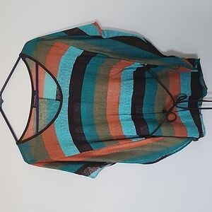 Annabelle Multicolor Sheer butterfly Shirt Size L